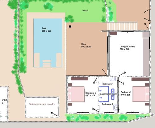 a plan of the proposed site of a building at Lai Thai Villa in Rawai Beach