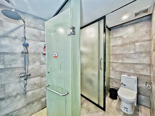 Koupelna v ubytování ROOMME Hotel Guangzhou Changlong South Village Wanbo CBD