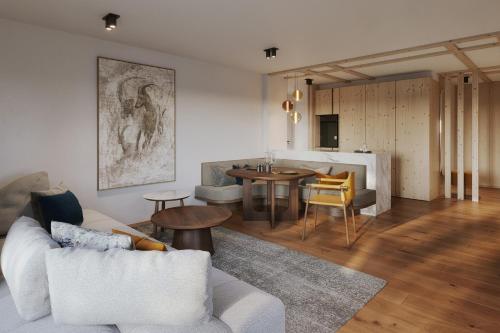 Khu vực ghế ngồi tại Laudinella Apartments
