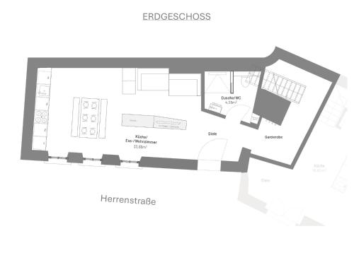 Neue Neunzehn - Stadthaus, 2DZ, 2Bäder, Kaminの見取り図または間取り図