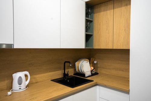 Kuchyň nebo kuchyňský kout v ubytování Apartment Veyra