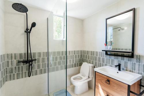a bathroom with a toilet and a sink at Pelican Bay House - Skadar Lake in Krnjice