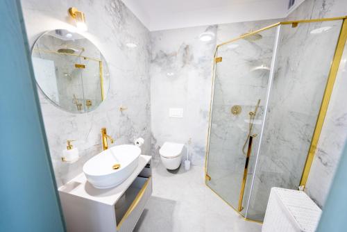 Koupelna v ubytování Apartamenty pod Lasem