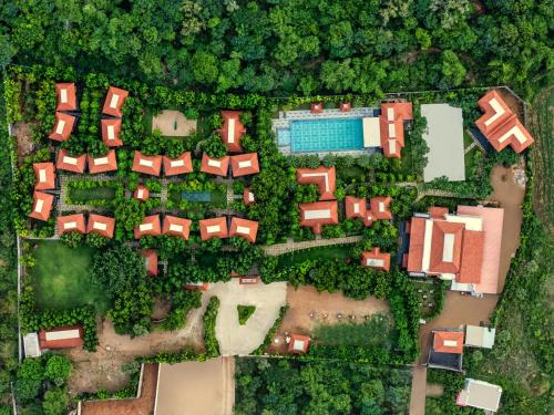 an overhead view of a yard with houses and trees at Sterling Hibis Vellore in Vellore