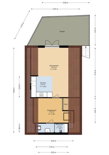 a floor plan of a house at Het Schoolhuis in Ferwerd