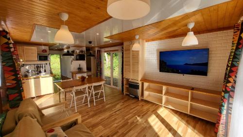 Køkken eller tekøkken på Houseboat Vilnius