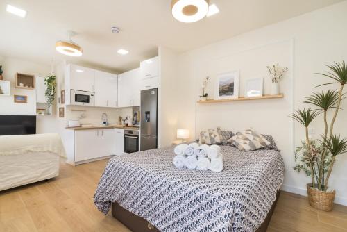 Kuchyň nebo kuchyňský kout v ubytování Madrid IFEMA suites