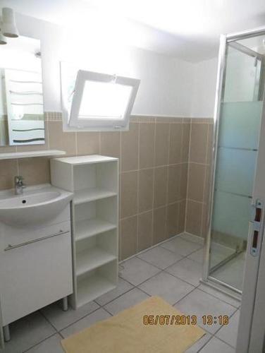 Vonios kambarys apgyvendinimo įstaigoje Gîte à l orée des bois