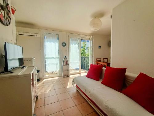 Joli T3 climatisé à 170m de la plage, 6 pers, parking inclus