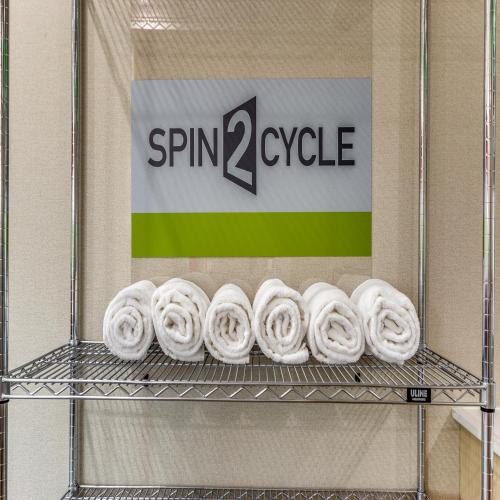 a shelf of spin cycle donuts in a store at Home2 Suites By Hilton Fort Worth Arlington West in Fort Worth
