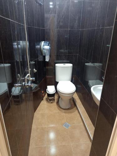a bathroom with a toilet and a sink at კაველა 555 in Tbilisi City