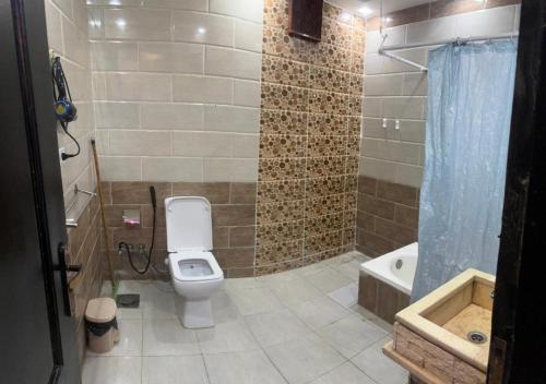 a bathroom with a toilet and a sink and a tub at arwa pyramids view in Cairo