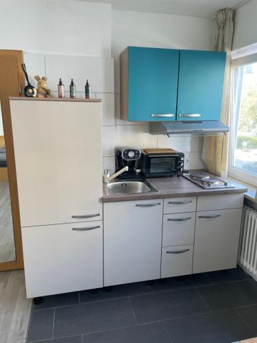 Dapur atau dapur kecil di Neu-Ulm City Center Appartement
