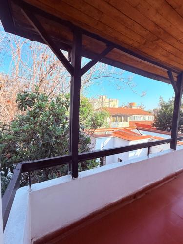 a view from the balcony of a building at MAKTVB Europa - Hostal Boutique in Santiago