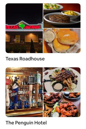 a collage of pictures of food and a restaurant at The Highland Oasis in Ephrata