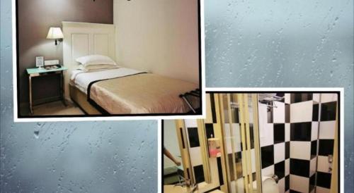 a collage of pictures of a bedroom and a bed at In Trend Hotel in Cukai