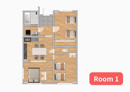 a floor plan of a apartment with room at Vacation House 1 in Funabashi