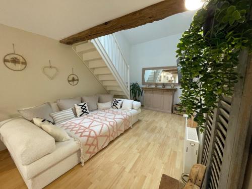 Postel nebo postele na pokoji v ubytování Petit cocon à 5 min de Sedan