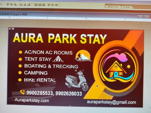a sign for an anime park stay on a website at AURA PARK STAY - Kumta in Kumta