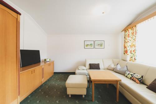 TV a/nebo společenská místnost v ubytování Das Jennerwein Appartement