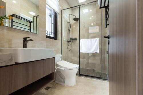 Koupelna v ubytování 隐序栖岚渡