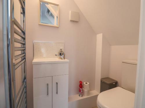 ein Badezimmer mit Waschbecken und Toilette in der Unterkunft Cherry Pip in Charmouth