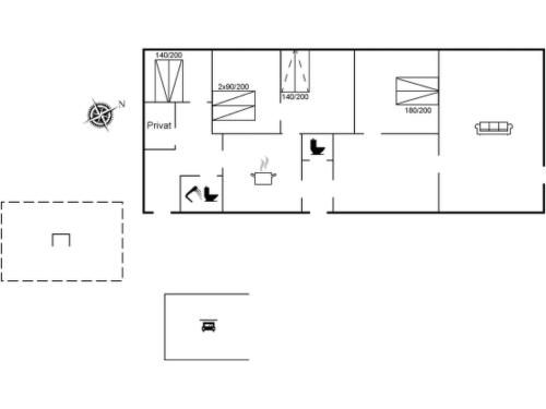 un plano de una casa en Holiday Home Elvin - 2-7km from the sea by Interhome, en Humble