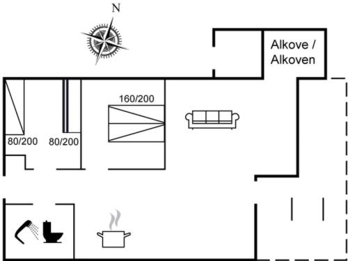 a schematic diagram of the experimental facility at Holiday Home Alma - 500m from the sea by Interhome in Løkken