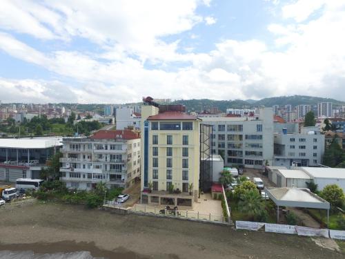 an aerial view of a city with buildings at Vurna Butik Hotel in Trabzon