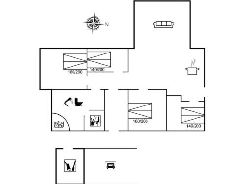 Pelan lantai bagi Holiday Home Othinkarl - 100m from the sea by Interhome