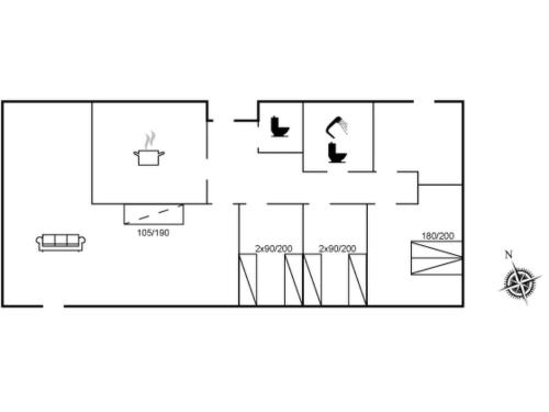 un plano de una casa en Holiday Home Kolle - 3-2km from the sea by Interhome, en Vester Sømarken