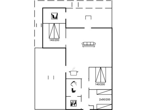 a floor plan of a house at Holiday Home Kirsten - 800m from the sea by Interhome in Henne Strand