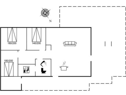 a floor plan of a small house with diagrams at Holiday Home Patrik - 200m to the fjord by Interhome in Fur