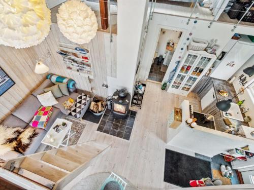an overhead view of a kitchen and living room at Holiday Home Benni - 75m to the inlet by Interhome in Løgstør