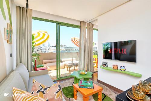 TV a/nebo společenská místnost v ubytování Stayhere Casablanca - CIL - Vibrant Residence