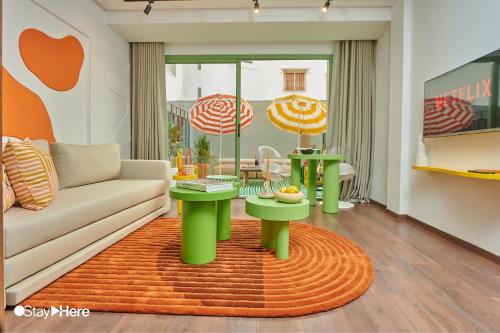 Posezení v ubytování Stayhere Casablanca - CIL - Vibrant Residence
