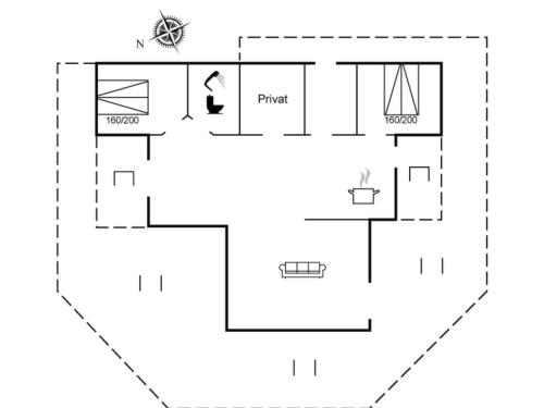 a floor plan of a house at Holiday Home Emmalina - 1-3km from the sea by Interhome in Tranekær