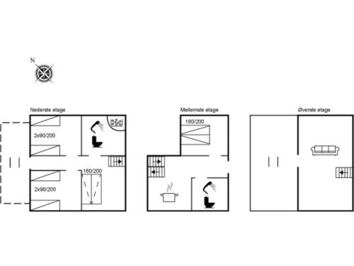 a block diagram of a house at Holiday Home Ewelina - 150m from the sea by Interhome in Bagenkop