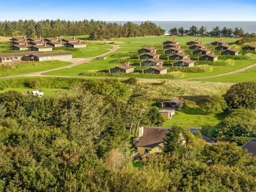 an aerial view of a village with houses at Holiday Home Birtir - 750m from the sea by Interhome in Hanstholm