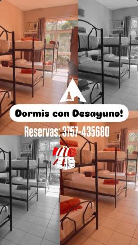 Katil atau katil-katil dalam bilik di Beer Hotel Iguazú