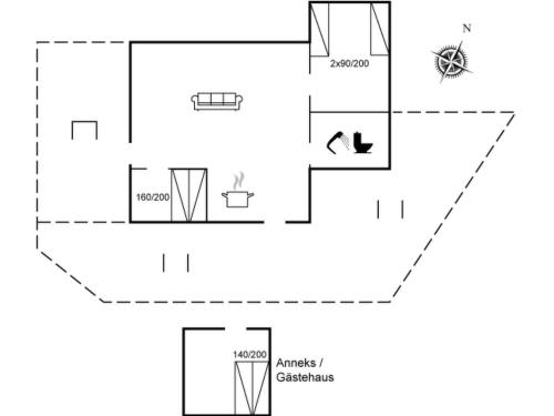 a schematic diagram of a house at Holiday Home Dwerg - 500m from the sea by Interhome in Jerup
