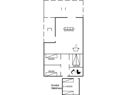 un plano de una casa en Holiday Home Josef - 1-4km from the sea by Interhome, en Rørvig
