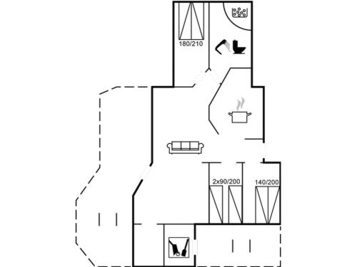 a drawing of a floor plan of a house at Holiday Home Gertruda - 220m from the sea by Interhome in Vester Sømarken
