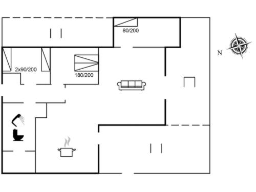 a block diagram of a house at Holiday Home Gjertrud - 1km from the sea by Interhome in Rønne
