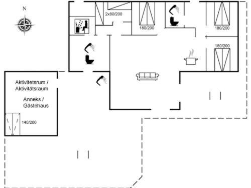 a schematic diagram of the experimental facility at Holiday Home Frederikke - 990m from the sea by Interhome in Bindslev