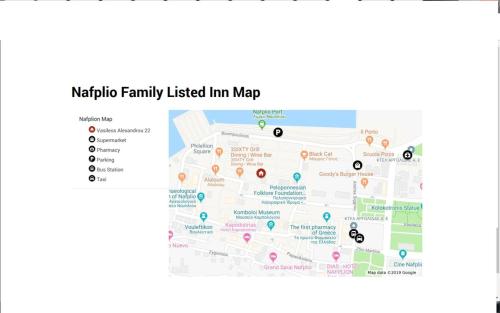 una mappa della famiglia Napoli usata nella mappa della locanda di FLI I n' II Family Listed Inn since 1850 a Nauplia