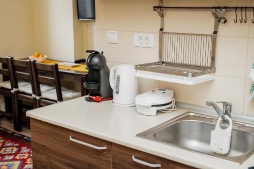 a kitchen with a sink and a counter top at Apartman No.32a-JollyKop in Kopaonik