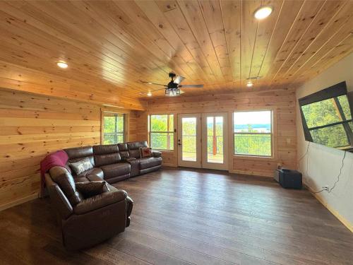 Posezení v ubytování Moose Cabin Lakeview