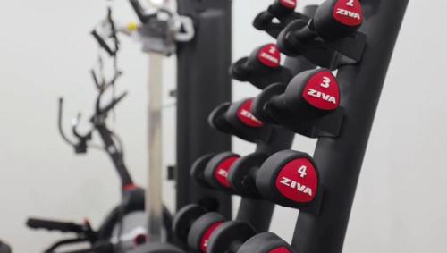 a close up of a bunch of exercise equipment at Wafa Residence in Riyadh