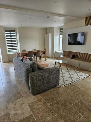 TV a/nebo společenská místnost v ubytování Chez Eliott